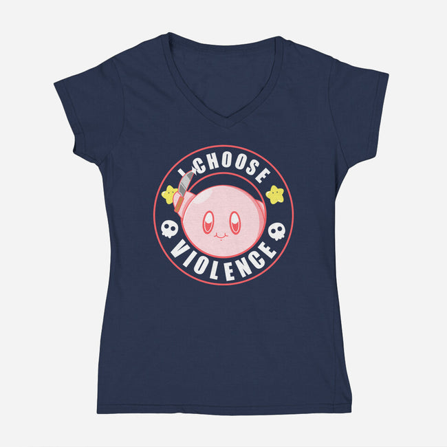 Kirby's Violence-Womens-V-Neck-Tee-Tri haryadi