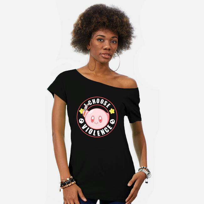 Kirby's Violence-Womens-Off Shoulder-Tee-Tri haryadi