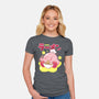 Kirby Star Ramen-Womens-Fitted-Tee-Tri haryadi