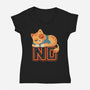 No Means No-Womens-V-Neck-Tee-erion_designs