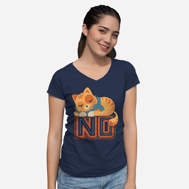 No Means No-Womens-V-Neck-Tee-erion_designs