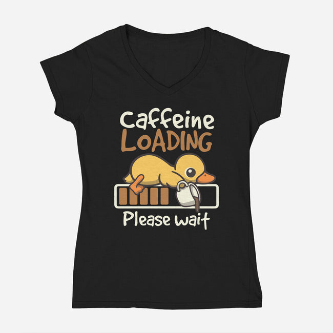 Caffeine Loading-Womens-V-Neck-Tee-NemiMakeit