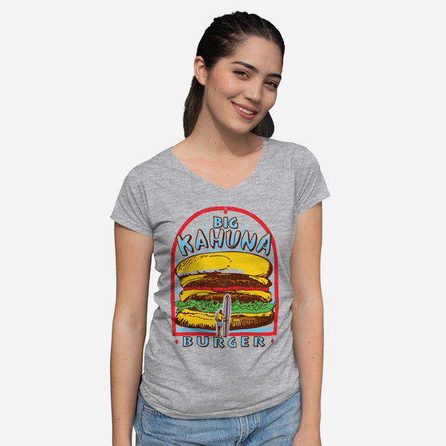 Tasty Burger-Womens-V-Neck-Tee-dalethesk8er