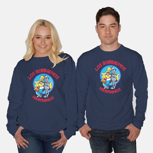 Los Borrachos Hermanos-Unisex-Crew Neck-Sweatshirt-Barbadifuoco