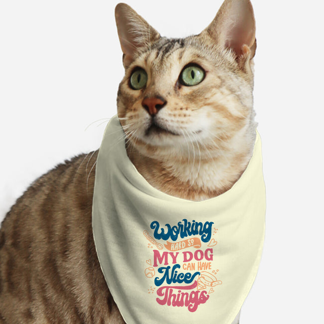 Working Hard For My Dog-Cat-Bandana-Pet Collar-tobefonseca