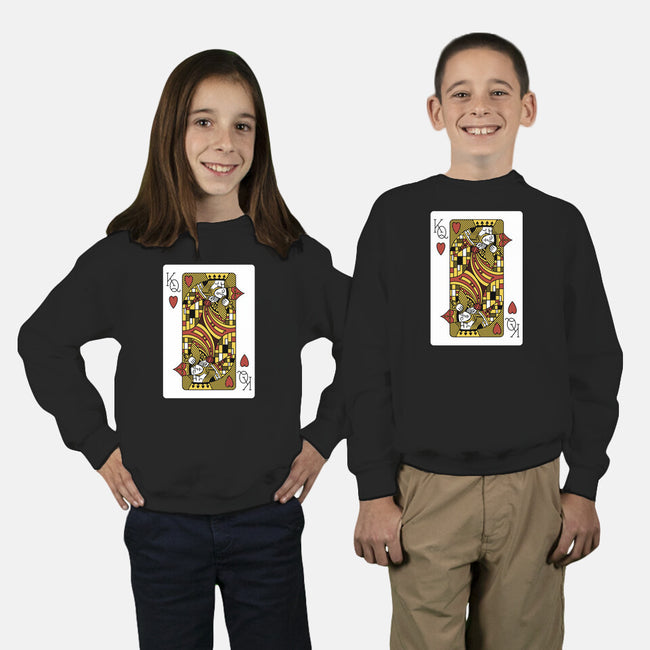 The Kiss Playing Cards-Youth-Crew Neck-Sweatshirt-tobefonseca