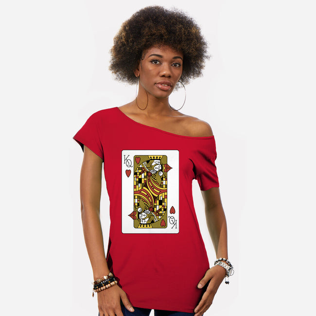 The Kiss Playing Cards-Womens-Off Shoulder-Tee-tobefonseca