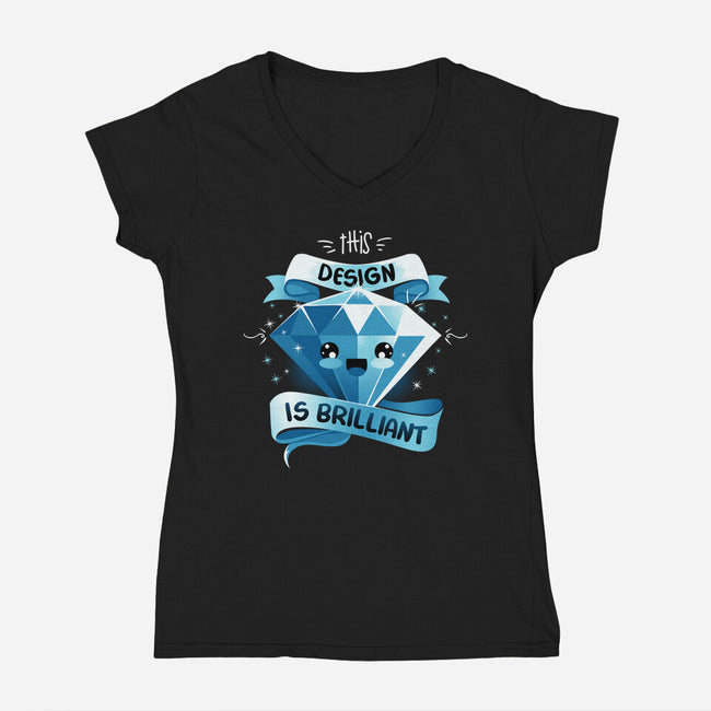 Brilliant Design-Womens-V-Neck-Tee-daobiwan