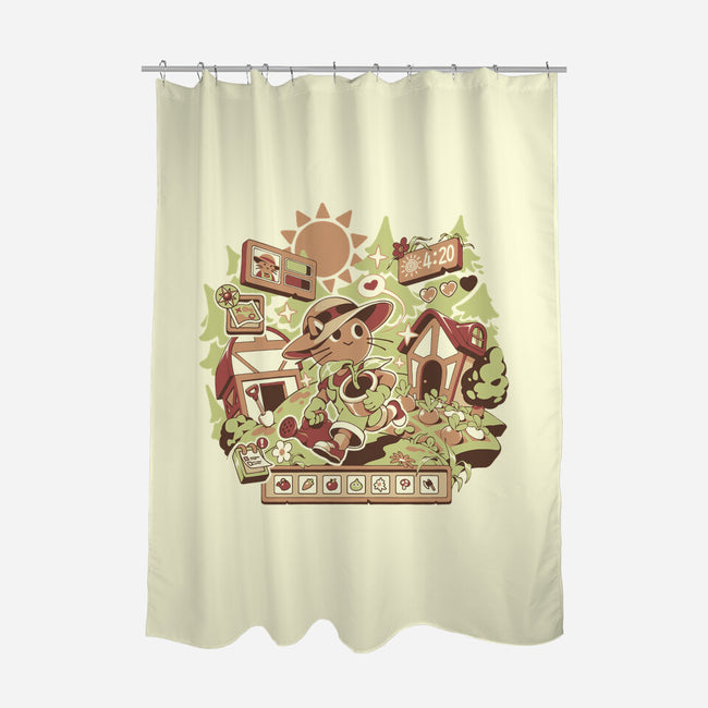 Harvest Meow-None-Polyester-Shower Curtain-ilustrata