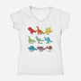 Origami Saurs-Womens-V-Neck-Tee-Vallina84