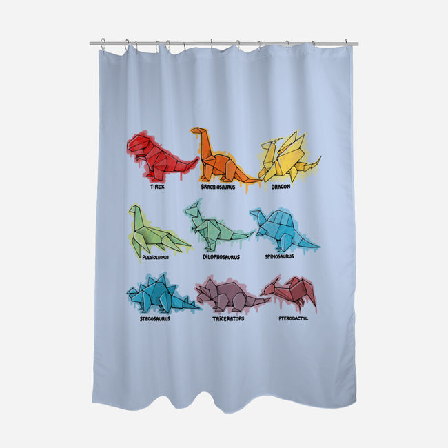 Origami Saurs-None-Polyester-Shower Curtain-Vallina84