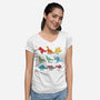 Origami Saurs-Womens-V-Neck-Tee-Vallina84