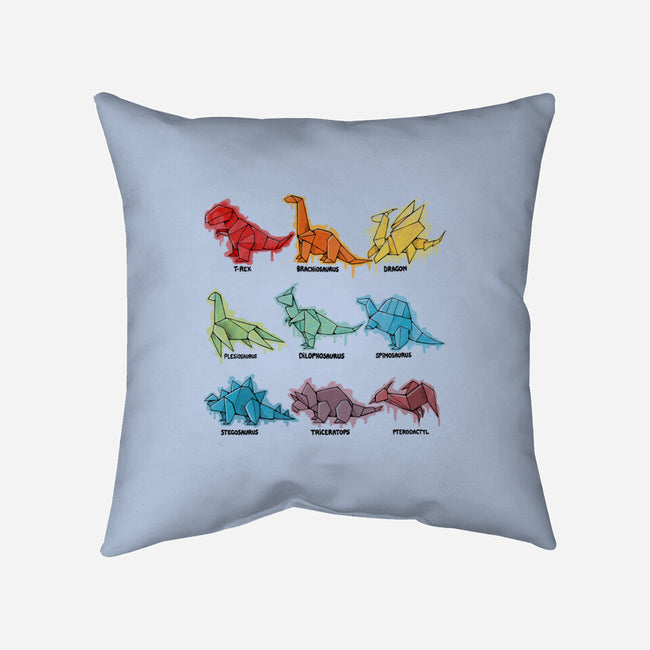 Origami Saurs-None-Non-Removable Cover w Insert-Throw Pillow-Vallina84