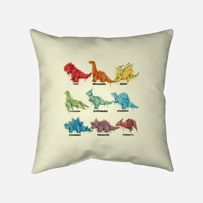 Origami Saurs-None-Non-Removable Cover w Insert-Throw Pillow-Vallina84