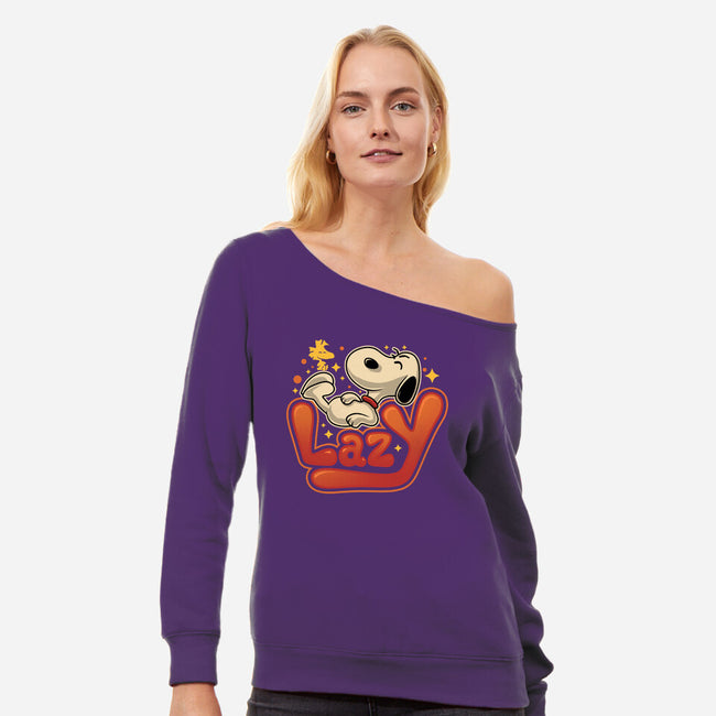 Lazy Beagle-Womens-Off Shoulder-Sweatshirt-erion_designs