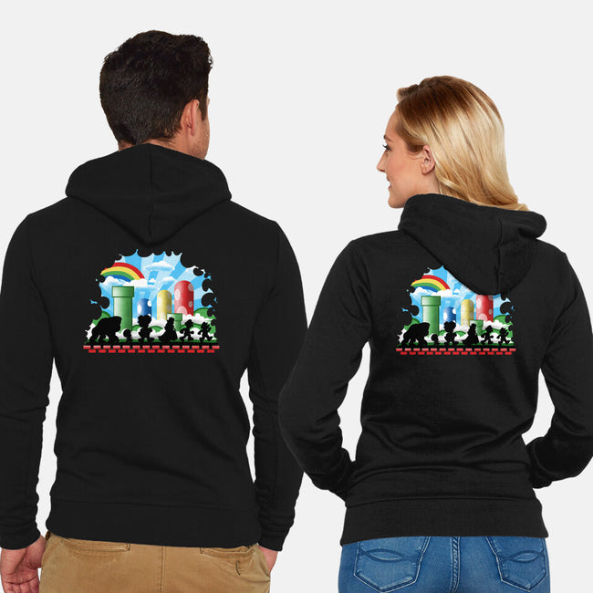 The Fellowship Of The Plumbers-Unisex-Zip-Up-Sweatshirt-zascanauta