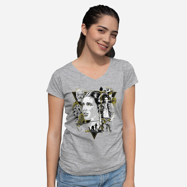 Classic Trilogy-Womens-V-Neck-Tee-CappO