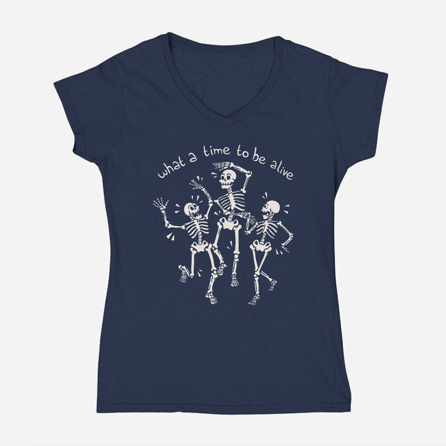 A Time To Be Alive-Womens-V-Neck-Tee-tobefonseca