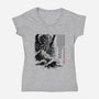 Great Old One Sumi-e-Womens-V-Neck-Tee-DrMonekers