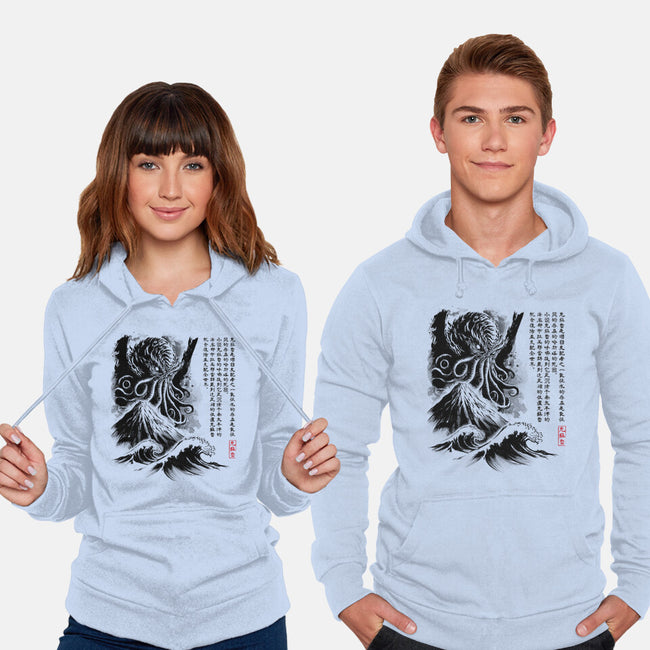 Great Old One Sumi-e-Unisex-Pullover-Sweatshirt-DrMonekers