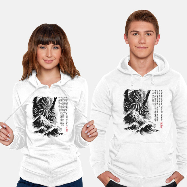 Great Old One Sumi-e-Unisex-Pullover-Sweatshirt-DrMonekers