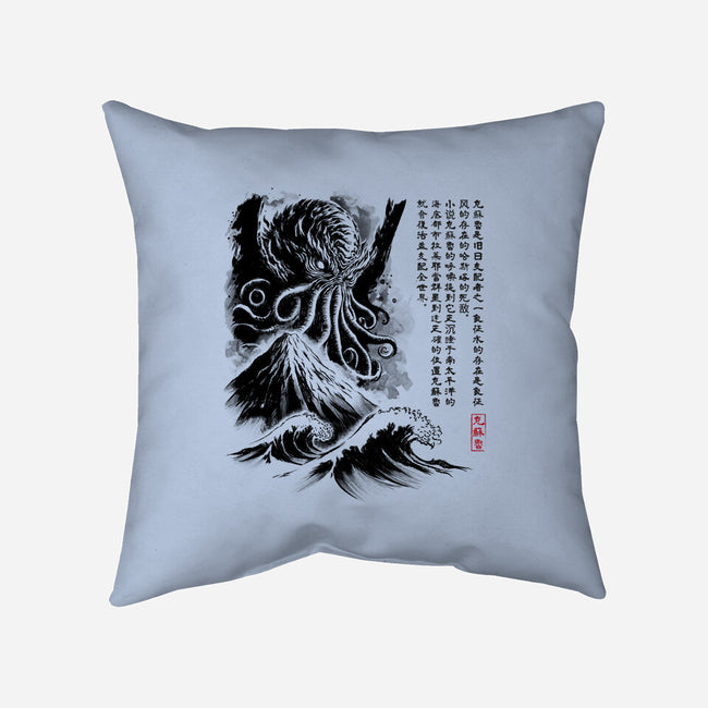 Great Old One Sumi-e-None-Non-Removable Cover w Insert-Throw Pillow-DrMonekers