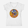 Geometric Runner-Womens-V-Neck-Tee-nickzzarto