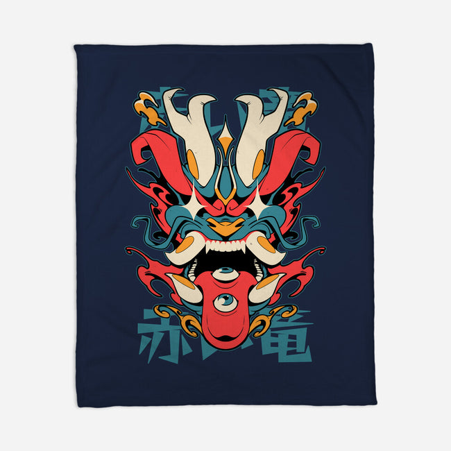 Oni Dragon-None-Fleece-Blanket-Kabuto Studio