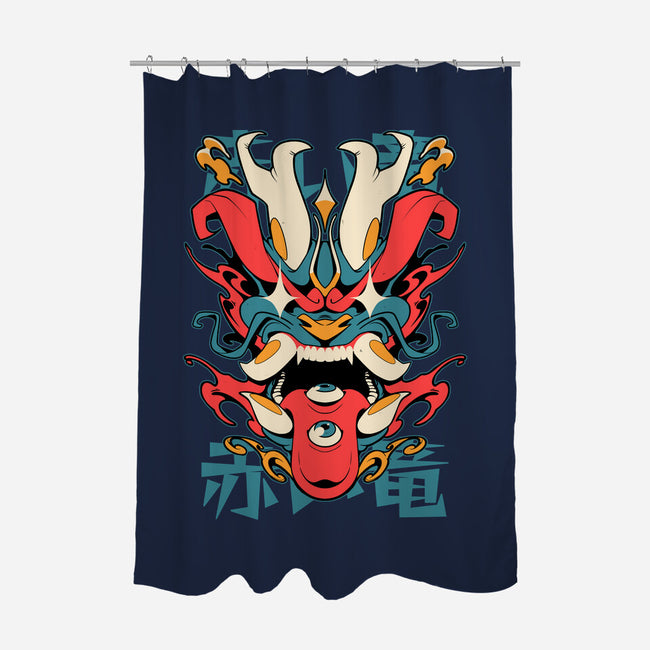 Oni Dragon-None-Polyester-Shower Curtain-Kabuto Studio