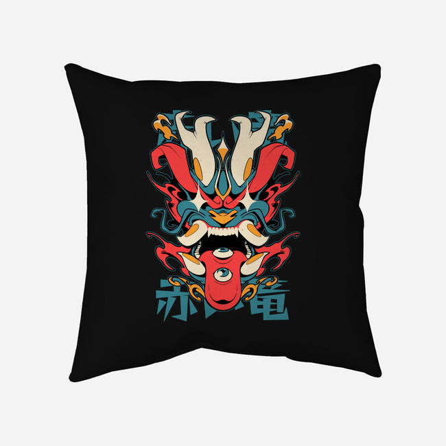 Oni Dragon-None-Removable Cover-Throw Pillow-Kabuto Studio