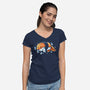 Sushi Seal-Womens-V-Neck-Tee-Vallina84