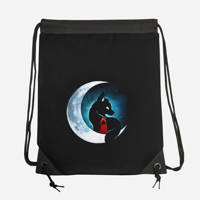 Red Wolf Moon-None-Drawstring-Bag-Vallina84