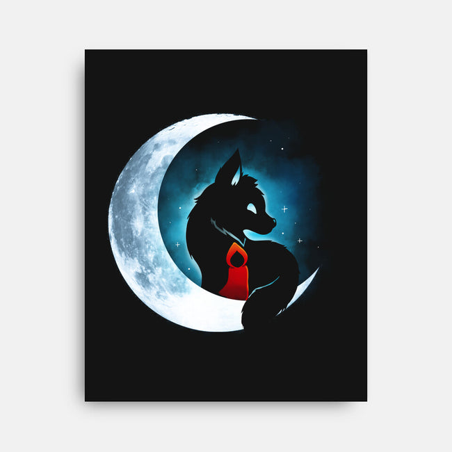 Red Wolf Moon-None-Stretched-Canvas-Vallina84