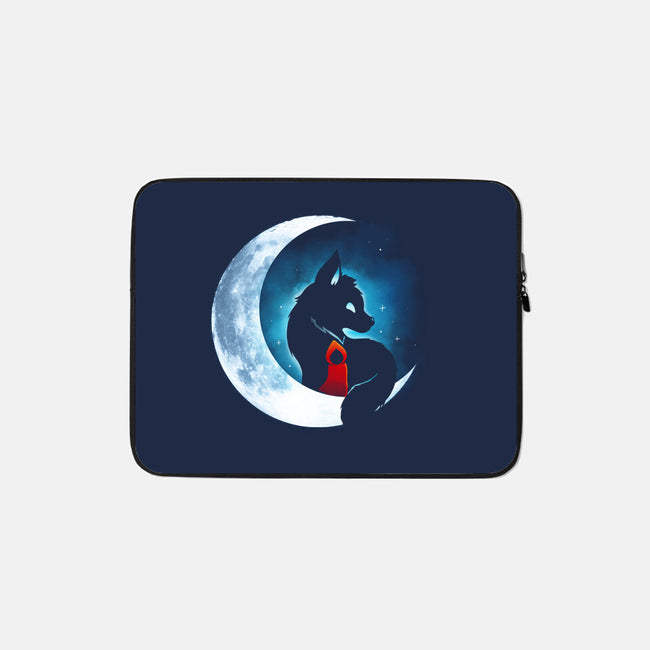Red Wolf Moon-None-Zippered-Laptop Sleeve-Vallina84