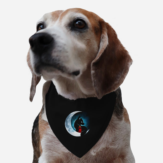 Red Wolf Moon-Dog-Adjustable-Pet Collar-Vallina84