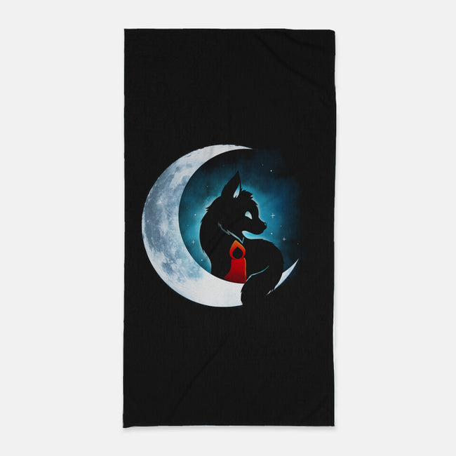Red Wolf Moon-None-Beach-Towel-Vallina84