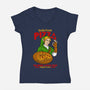 Fresh Pizza-Womens-V-Neck-Tee-spoilerinc