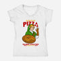 Fresh Pizza-Womens-V-Neck-Tee-spoilerinc