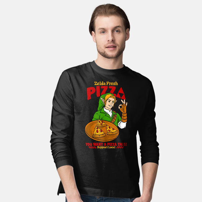 Fresh Pizza-Mens-Long Sleeved-Tee-spoilerinc