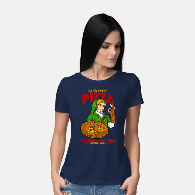 Fresh Pizza-Womens-Basic-Tee-spoilerinc