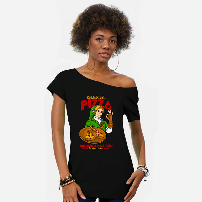 Fresh Pizza-Womens-Off Shoulder-Tee-spoilerinc