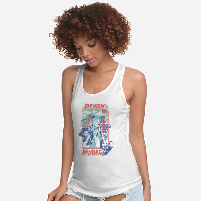 Dragon And Mad Dog-Womens-Racerback-Tank-Henrique Torres