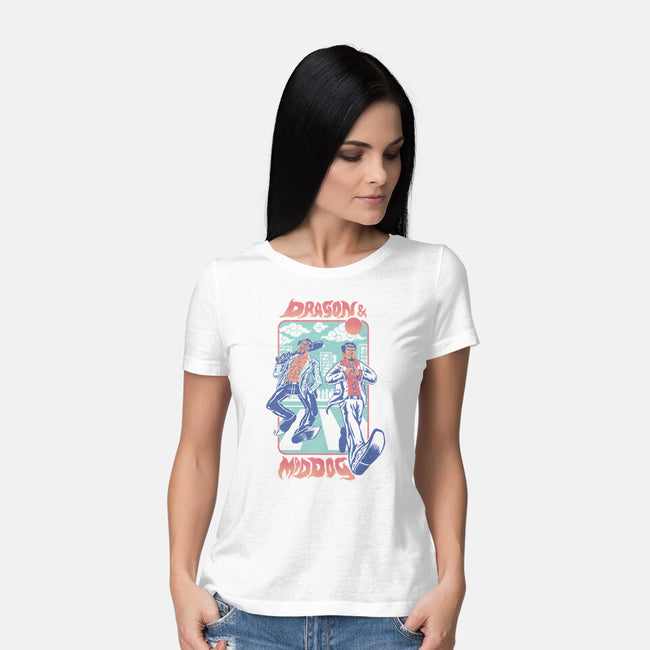 Dragon And Mad Dog-Womens-Basic-Tee-Henrique Torres