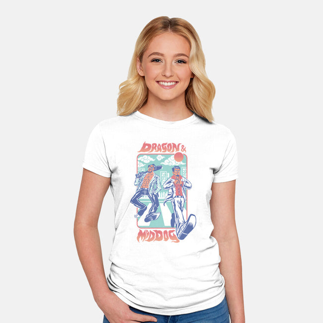 Dragon And Mad Dog-Womens-Fitted-Tee-Henrique Torres