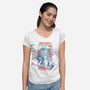 Dragon And Mad Dog-Womens-V-Neck-Tee-Henrique Torres