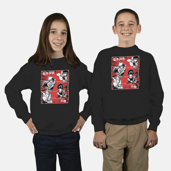 Spirit World Detectives-Youth-Crew Neck-Sweatshirt-Astrobot Invention