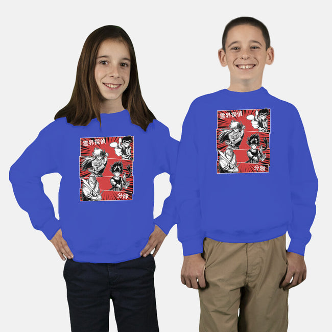 Spirit World Detectives-Youth-Crew Neck-Sweatshirt-Astrobot Invention