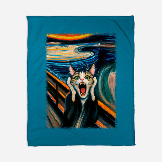 The Scream Of The Cat-None-Fleece-Blanket-ALMIKO