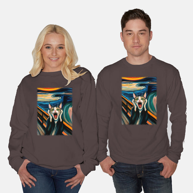 The Scream Of The Cat-Unisex-Crew Neck-Sweatshirt-ALMIKO