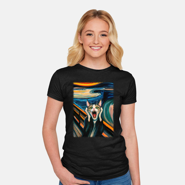 The Scream Of The Cat-Womens-Fitted-Tee-ALMIKO